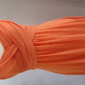 Elegant Orange Spaghetti  Strap Dress